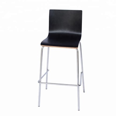 Black Seat Wooden Metal Material Legs  Chairs General Use Bar Chairs