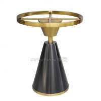 2020 High end hotel lobby table stainless steel material with titanium black color table base