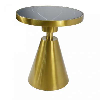 stainless steel base with faux marble top side table coffee table